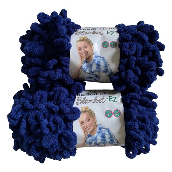 NWT BERNAT Alize Blanket-EZ Twilight Blue 2 Pc Yarn Bundle 6.4 oz - Picture 1 of 4